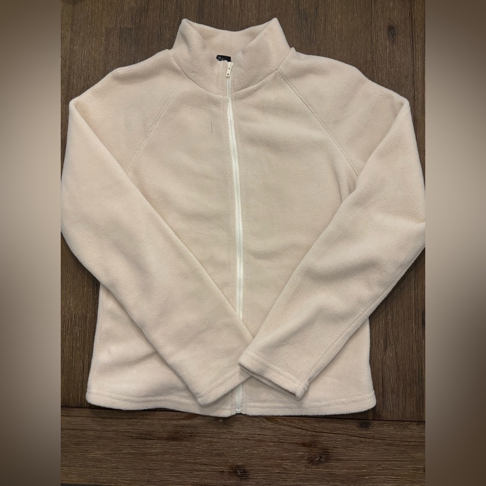 Cream Zip-Up Fleece Jacket